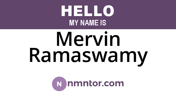 Mervin Ramaswamy