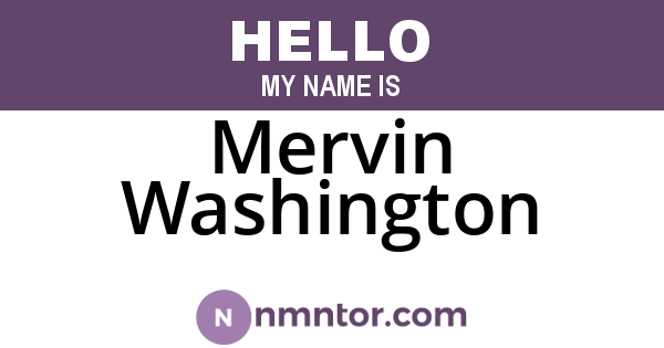 Mervin Washington