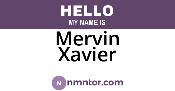 Mervin Xavier