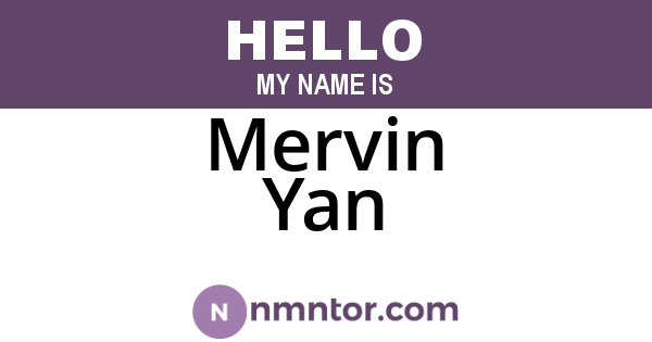 Mervin Yan