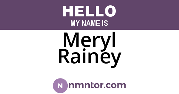 Meryl Rainey