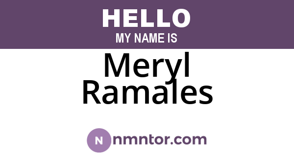 Meryl Ramales