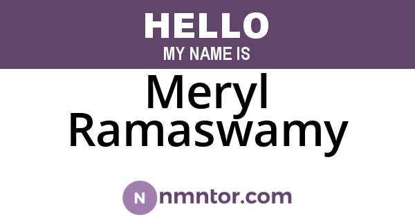 Meryl Ramaswamy