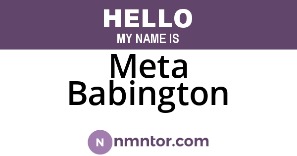 Meta Babington