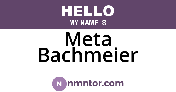 Meta Bachmeier
