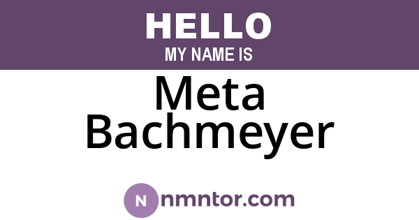 Meta Bachmeyer