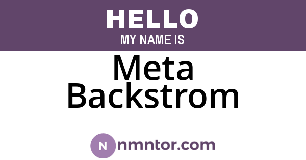 Meta Backstrom