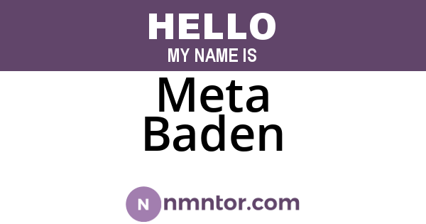 Meta Baden