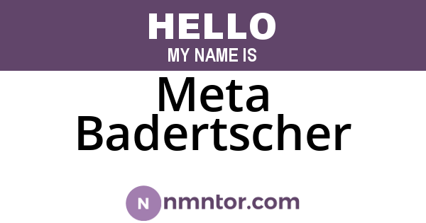 Meta Badertscher