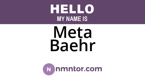 Meta Baehr