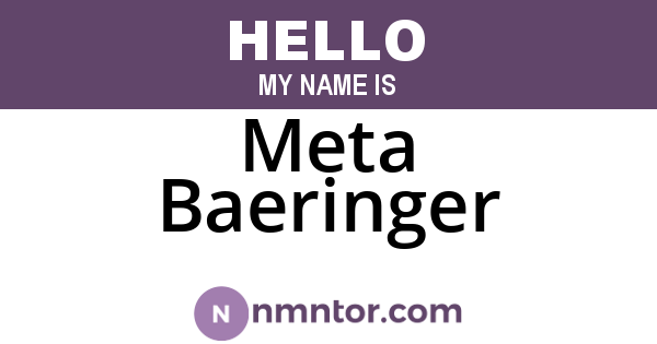 Meta Baeringer