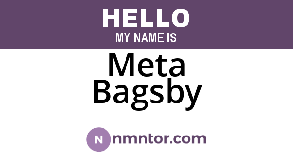 Meta Bagsby