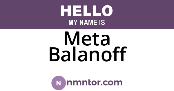 Meta Balanoff