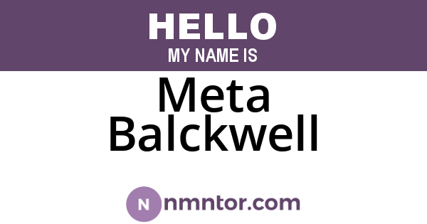 Meta Balckwell
