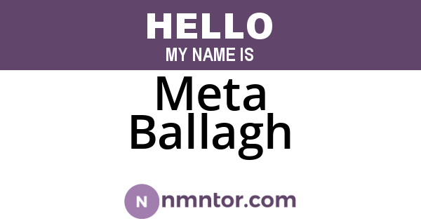 Meta Ballagh
