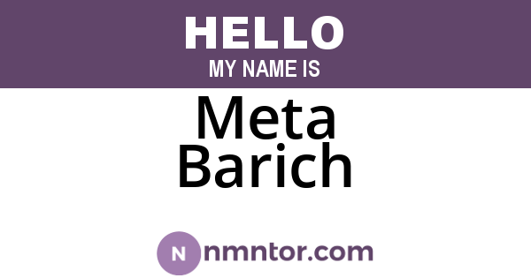 Meta Barich