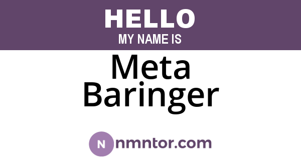 Meta Baringer