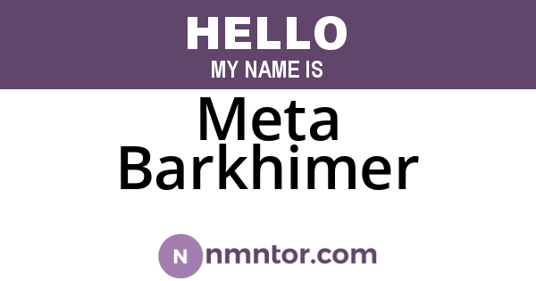 Meta Barkhimer