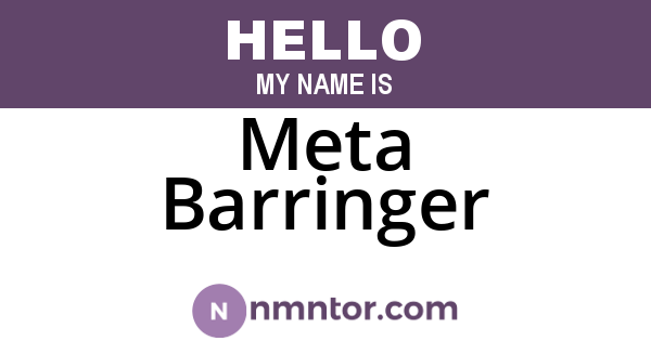 Meta Barringer