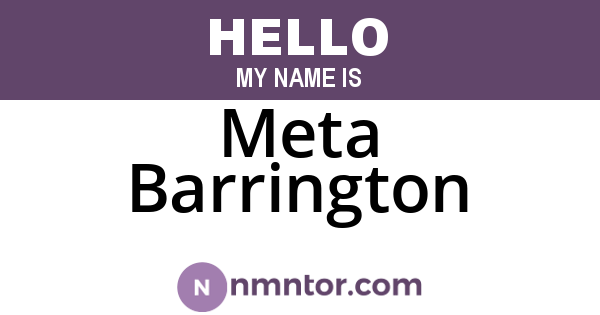 Meta Barrington
