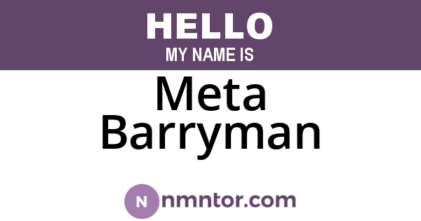 Meta Barryman