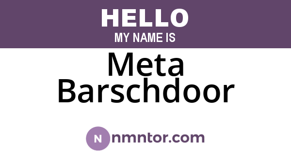 Meta Barschdoor
