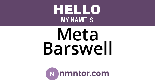 Meta Barswell