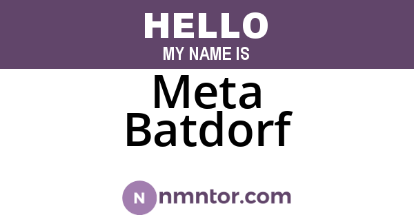 Meta Batdorf
