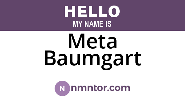 Meta Baumgart