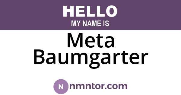 Meta Baumgarter