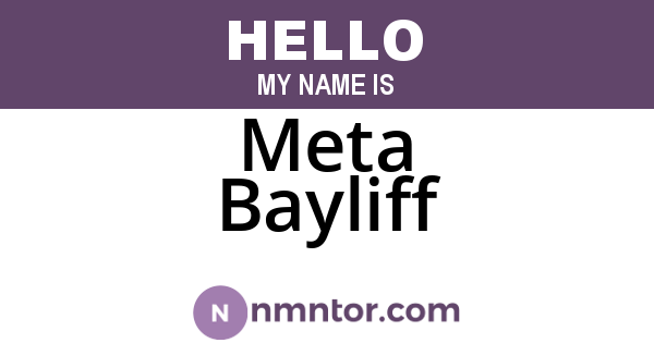 Meta Bayliff