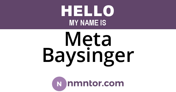 Meta Baysinger