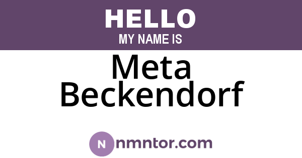 Meta Beckendorf