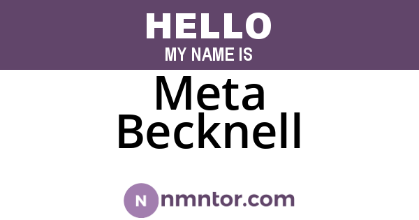 Meta Becknell
