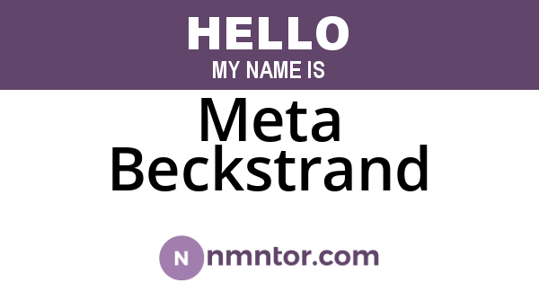 Meta Beckstrand
