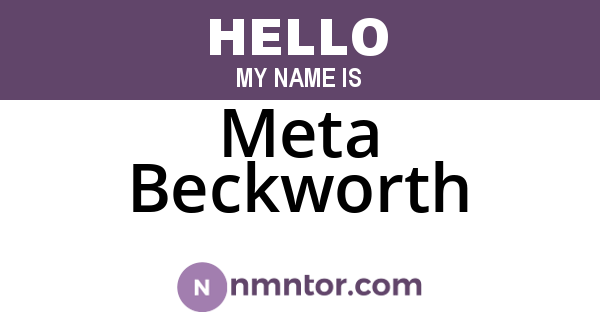 Meta Beckworth