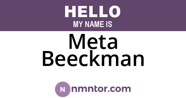 Meta Beeckman