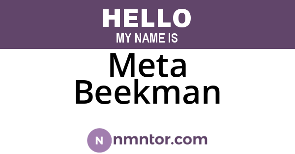 Meta Beekman