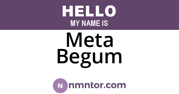 Meta Begum
