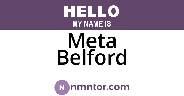 Meta Belford