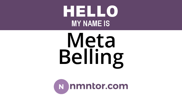 Meta Belling