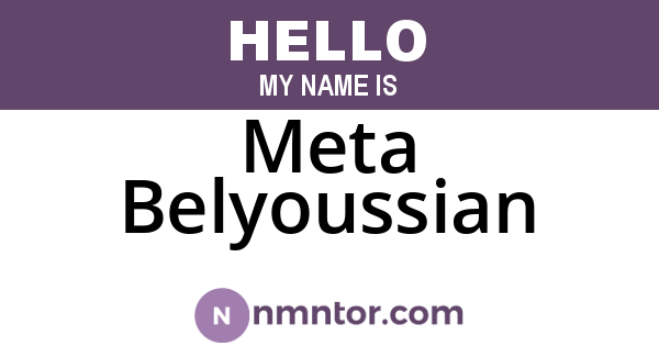Meta Belyoussian