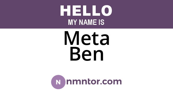 Meta Ben
