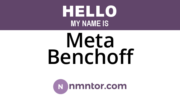 Meta Benchoff