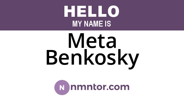 Meta Benkosky