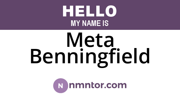 Meta Benningfield