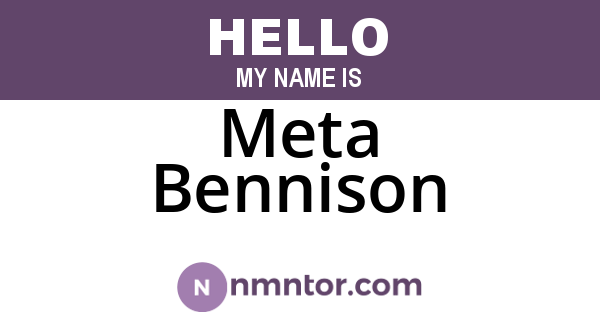 Meta Bennison
