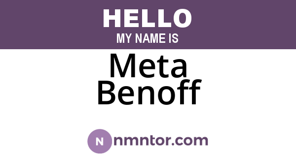Meta Benoff