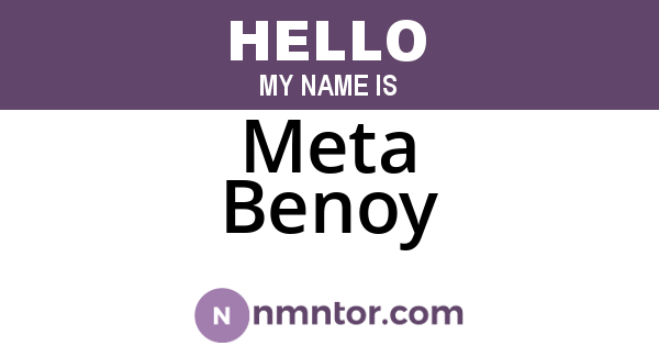 Meta Benoy