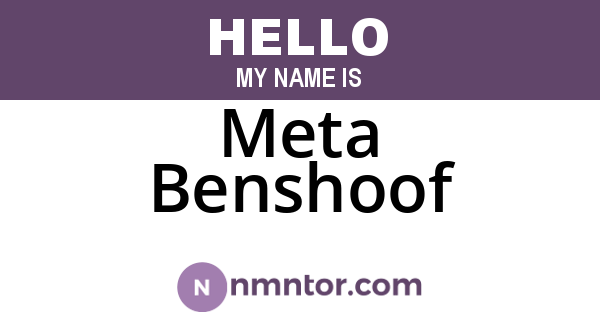 Meta Benshoof